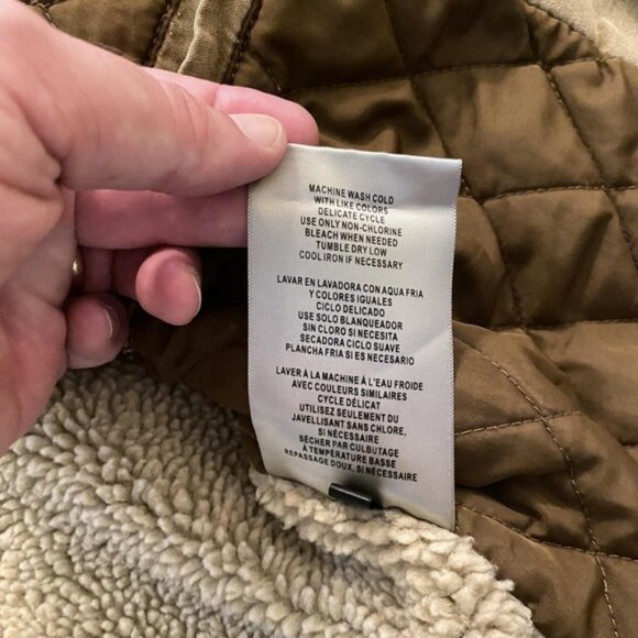 Levis Jacket Mens Small Olive Green Sherpa Lined Field Military Utility Canvas - Picture 11 of 12